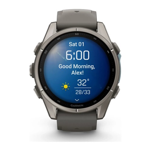 שעון חכם Garmin Fenix 9 Pro 43mm Titanium with Pebble Gray Silicone Band