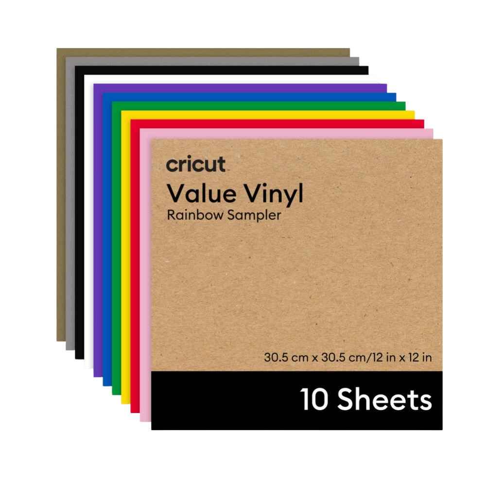 מארז דפי ויניל קבוע 10 יחידות Cricut Value Vinyl Rainbow Sampler