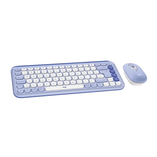 סט מקלדת ועכבר אלחוטיים צבע לילך Logitech Pop Icon Combo
