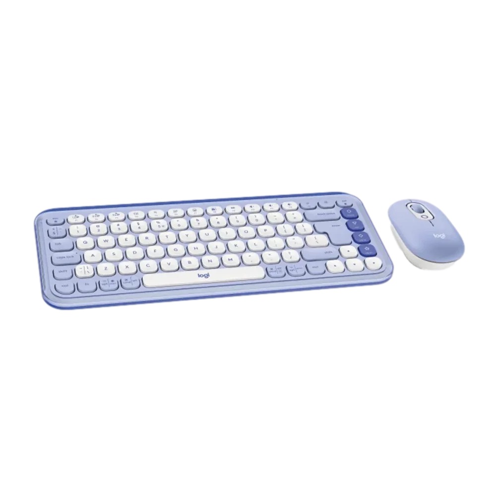 סט מקלדת ועכבר אלחוטיים צבע לילך Logitech Pop Icon Combo