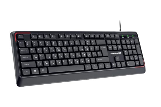מקלדת עברית/אנגלית Silver Line SL KB-845HE