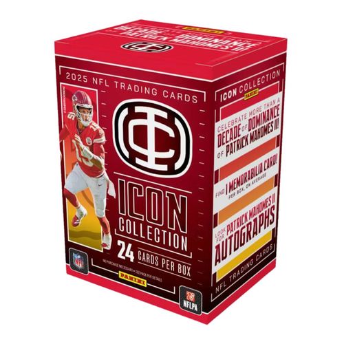 קלפי ספורט ליגת NFL עונת 2025 2025 Panini NFL Mahomes Icon Collection Football Trading Card Blaster Box