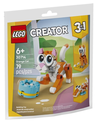לגו קריאייטור שקית 79 חלקים: חתול ג'ינג'י 3 ב 1 Orange Cat Polybag דגם 30714