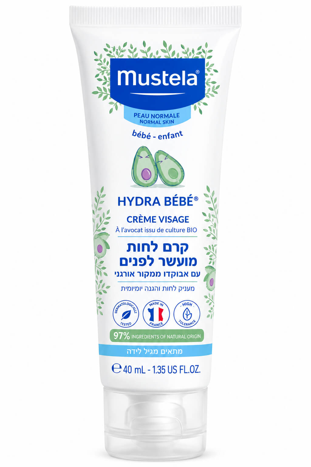 קרם לחות מועשר לפנים לתינוקות וילדים Mustela