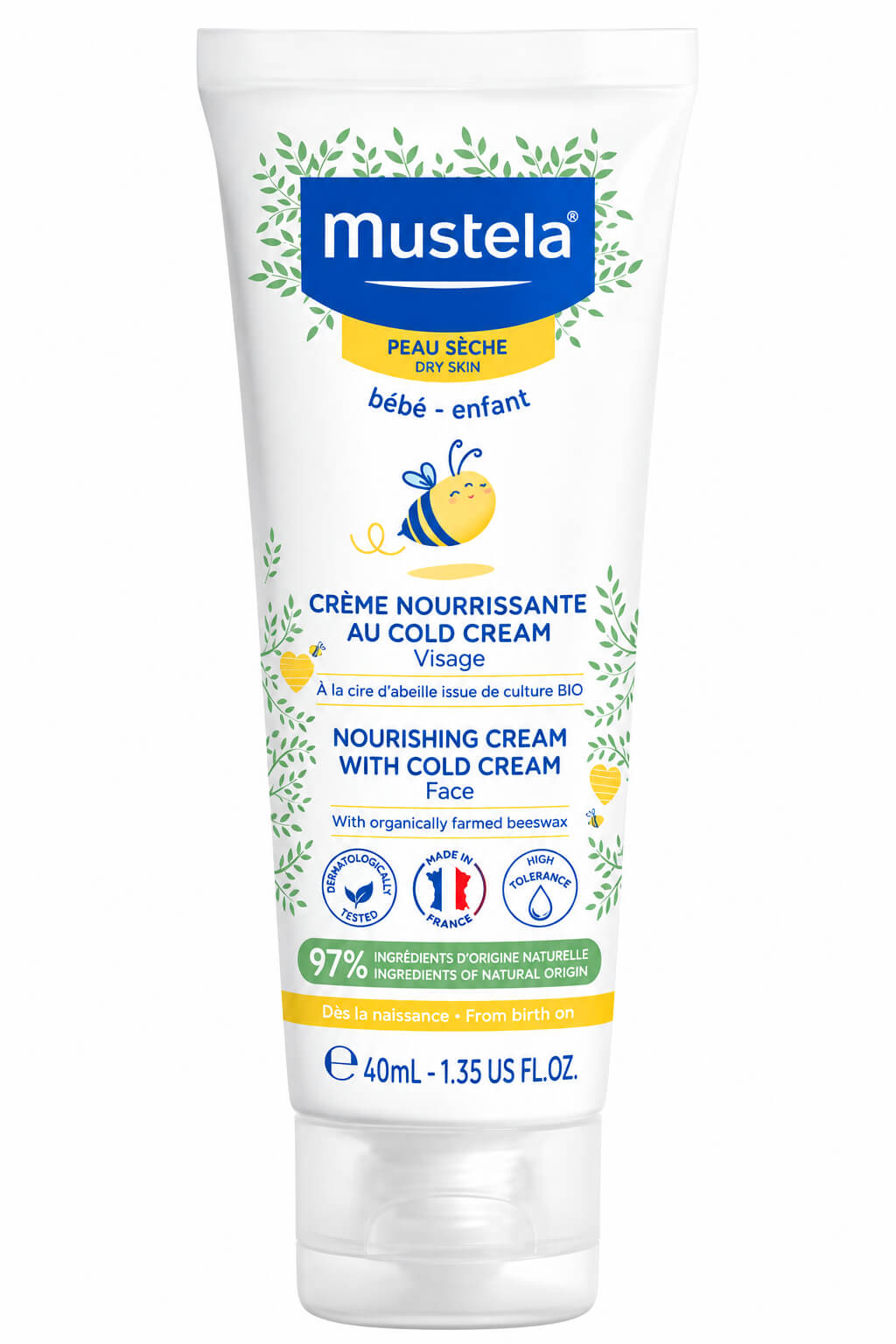 קרם פנים מועשר לעור יבש לתינוקות וילדים Mustela