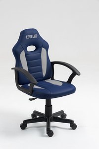 כיסא תלמיד ארגונומי לנוער עם ידיות בצבע כחול ואפור 301A-BLUEG מבית LEVEL UP