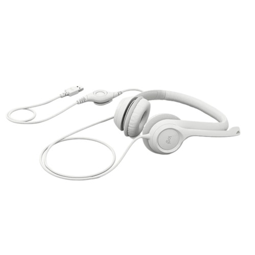 אוזניות עם מיקרופון צבע לבן Logitech H390 USB