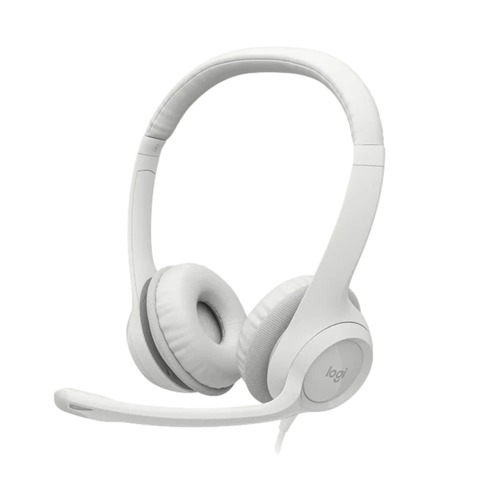 אוזניות עם מיקרופון צבע לבן Logitech H390 USB