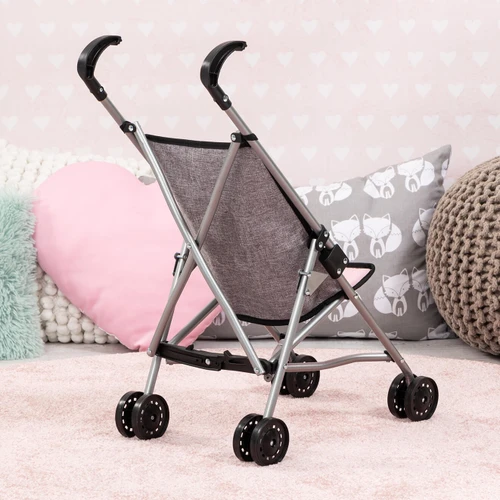 טיולון בובות מטריה מתקפל בעיצוב פרפר – דגם Bayer Design Buggy Butterfly (אפור מלאנז'/ורוד)