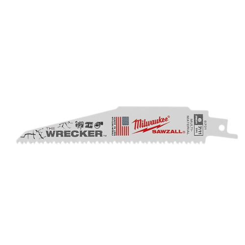 סט 5 להבי Milwaukee WRECKER SAWZALL דגם 48-00-5701 אורך 6 אינץ 7/11TPI לחיתוך והריסה רב-חומרי