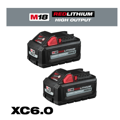 2 סוולות ליתיום 6 אמפר - M18 XC6.0 Milwaukee מילווקי 48-11-1860