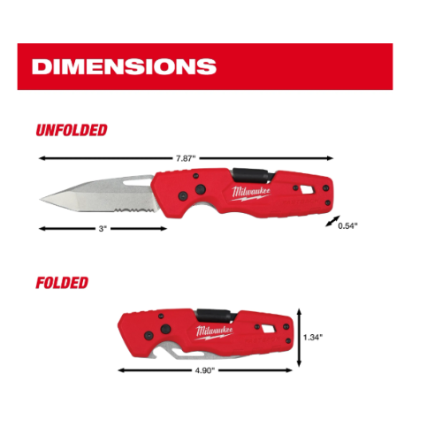 סכין מתקפלת Milwaukee FASTBACK 5in1 דגם 48-22-1540 עם להב Tanto ומחזיק ביטים
