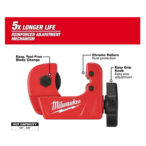 חותך צינורות נחושת מיני Milwaukee דגם 48-22-4250 עד 1/2 אינץ