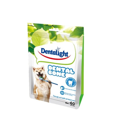 גנולרס - Gnawlers - דנטלייט עצמות דנטליות מיני לכלב - Dentalight Dental Pure - שקית 60 יח' 540 גרם מבצע 2 ב-10% הנחה 