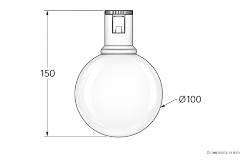 כדור זכוכית למערכת סליק | SLEEK GLOBE 100 - CT13