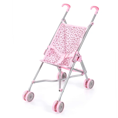 טיולון מתקפל לבובות מבית Bayer – דגם Buggy Leo (ורוד מנומר)
