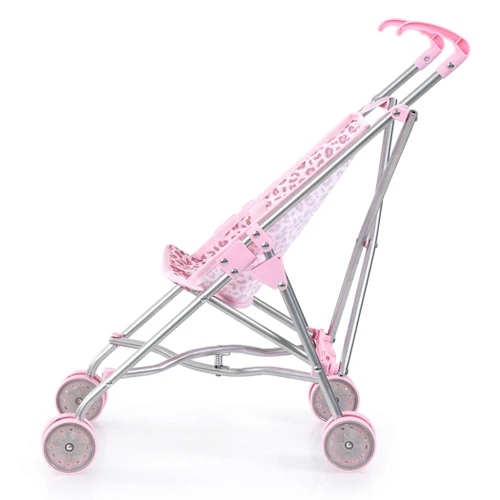 טיולון מתקפל לבובות מבית Bayer – דגם Buggy Leo (ורוד מנומר)