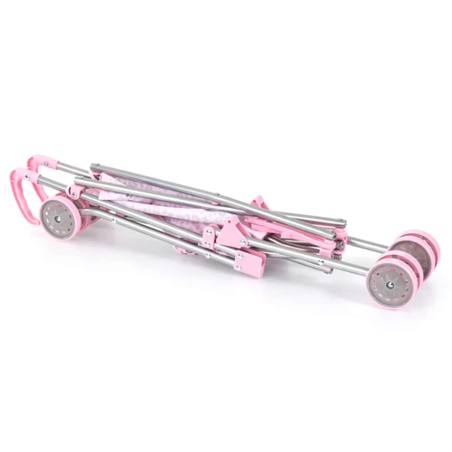 טיולון מתקפל לבובות מבית Bayer – דגם Buggy Leo (ורוד מנומר)