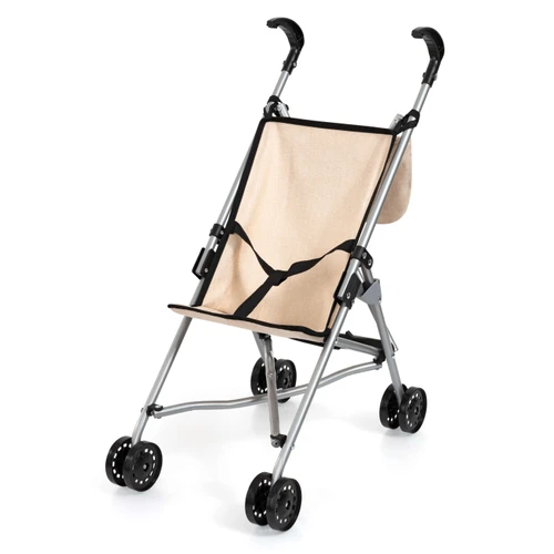 טיולון מתקפל לבובות כולל תיק גב מבית Bayer – דגם Buggy (בז' מלאנז')