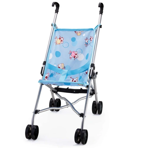 טיולון מתקפל לבובות מבית Bayer – דגם Buggy (תכלת בעיצוב פרות מתוקות)