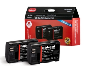שתי סוללות Hahnel HL-E6P תואמות לסוללה Canon LP-E6P