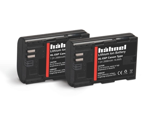 שתי סוללות Hahnel HL-E6P תואמות לסוללה Canon LP-E6P
