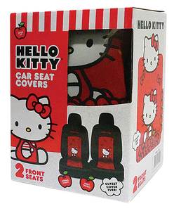 16524 HELLO KITTY CAR FRONT SEAT COVERS, 2-PACK
