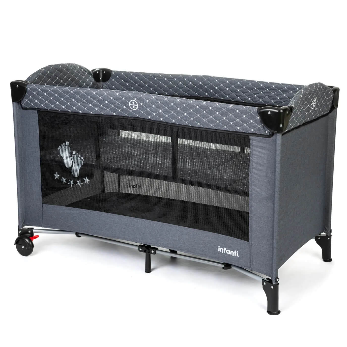 לול קמפינג ועריסה מתקפל Platinum Quick Fold אפור Infanti