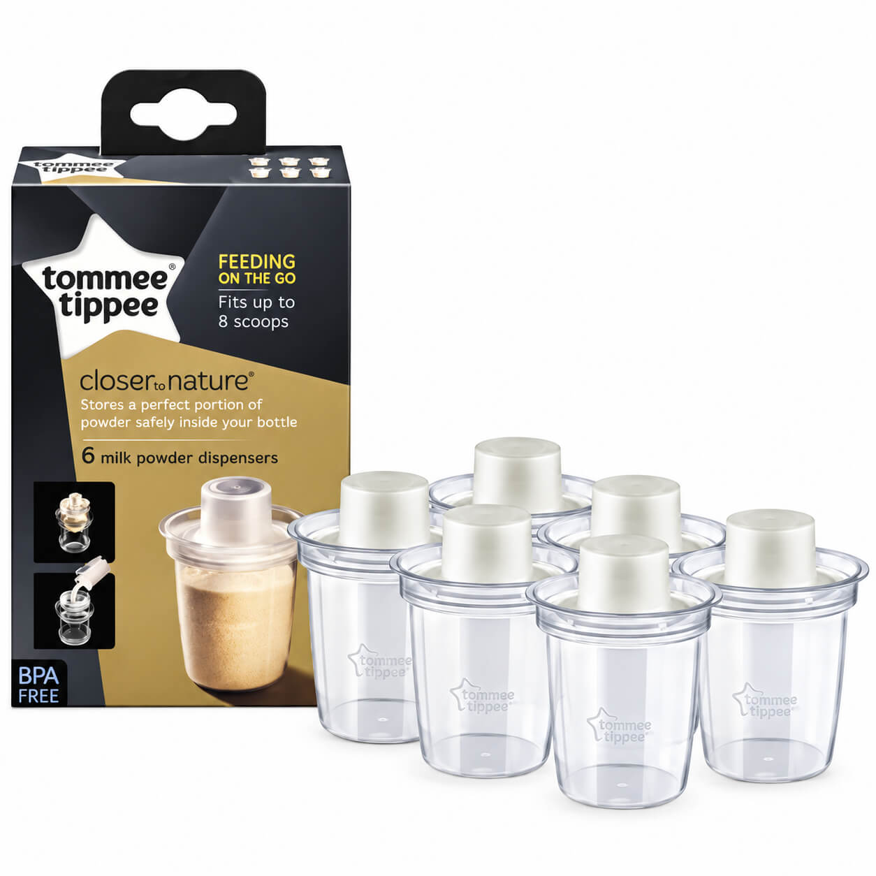 מיכלים לאחסון אבקת חלב 6 יחידות Tommee Tippee