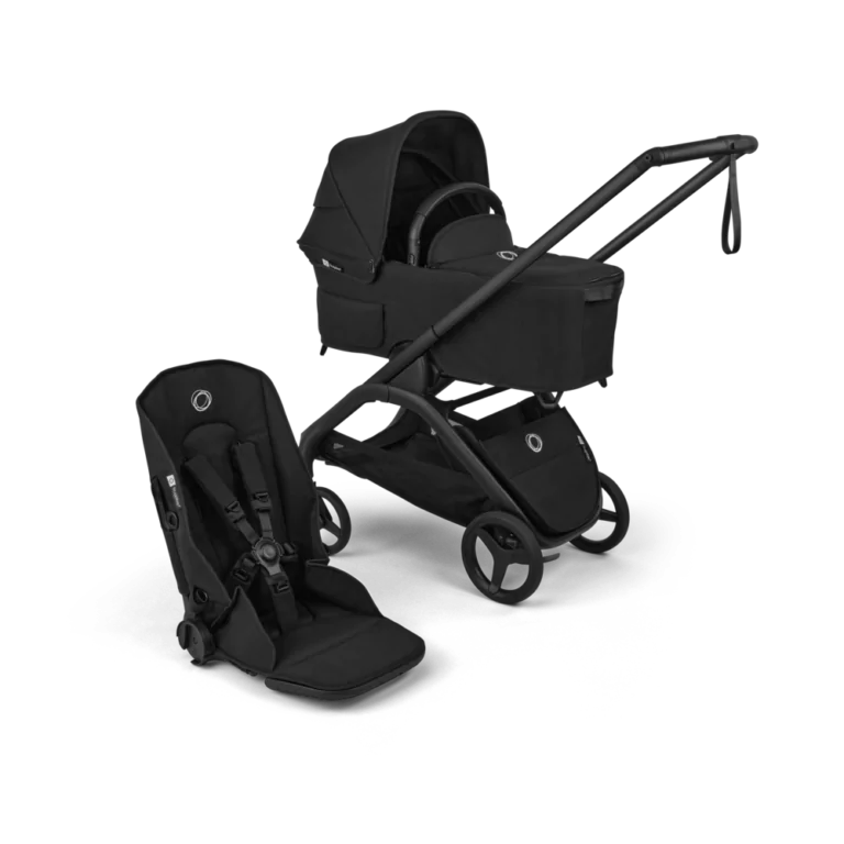 עגלת תינוק דרגונפליי פלוס + Bugaboo Dragonfly Plus - שלד שחור | בד שחור | גגון שחור מידנייט