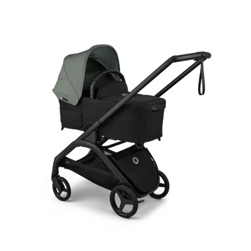 עגלת תינוק דרגונפליי פלוס + Bugaboo Dragonfly Plus - שלד שחור | בד שחור | גגון ירוק יער