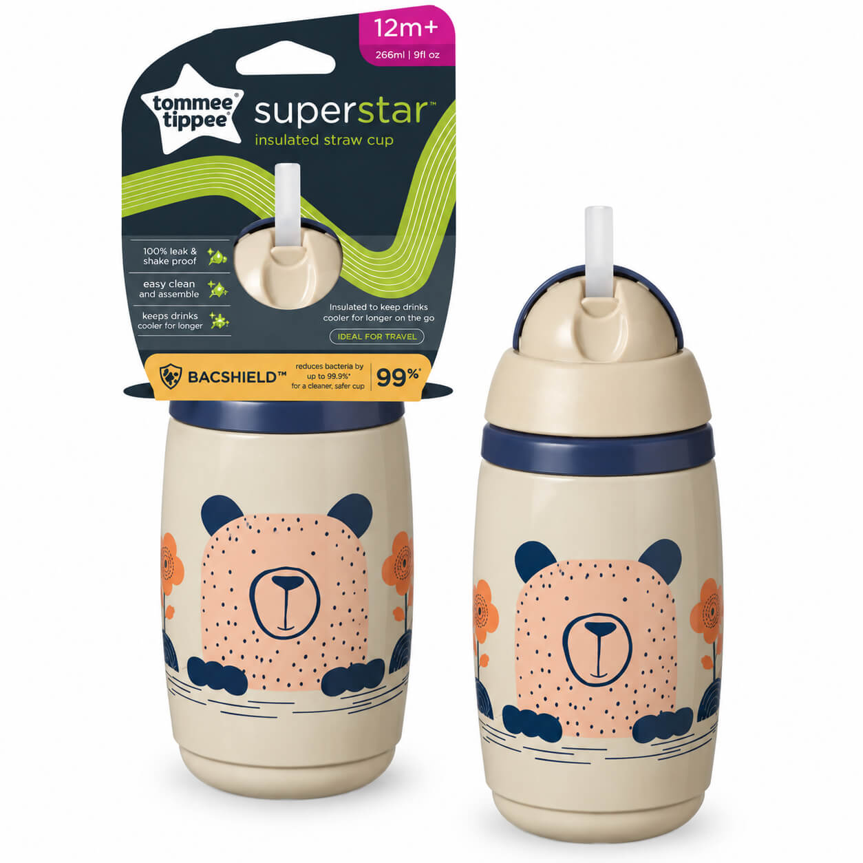 כוס מבודדת עם קשית Superstar אופוויט Tommee Tippee