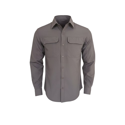 חולצת טיולים מכופתרת לגברים GN Outback אפורה – GoNature