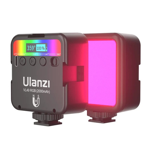 פנס מגנטי LED מגנטי נייד למצלמה ולנייד Ulanzi VL49 RGB 6W
