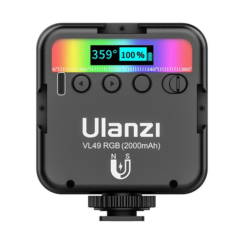 פנס מגנטי LED מגנטי נייד למצלמה ולנייד Ulanzi VL49 RGB 6W