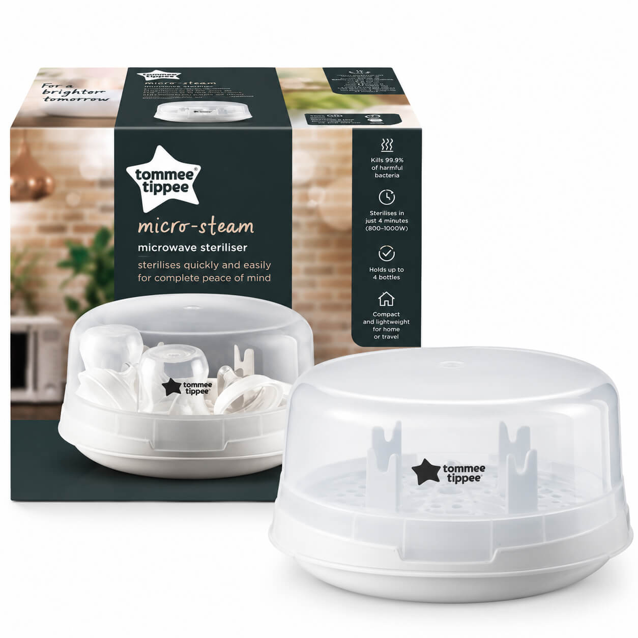 סטריליזטור למיקרוגל כולל מוצץ ומלקחיים Tommee Tippee