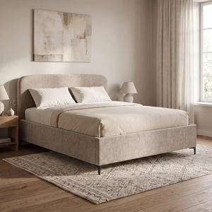 מיטה זוגית בריפוד בד רחיץ Home Decor