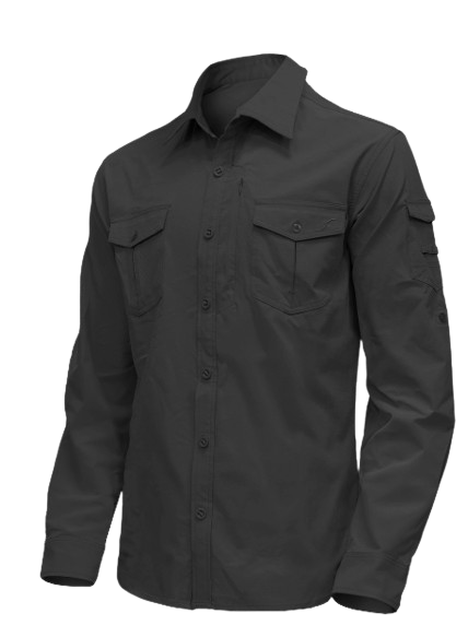 חולצה מכופתרת לגברים Sahara LS שחורה – Outdoor Revolution