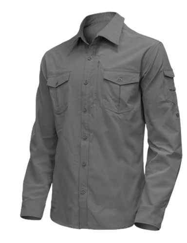 חולצה מכופתרת לגברים Sahara LS אפורה כהה – Outdoor Revolution