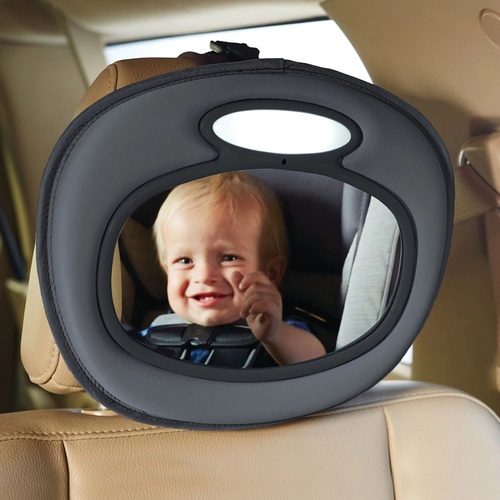 מראה אחורית לצפיה בתינוק Night Lite עם תאורת לילה, מנגינות ושלט 
