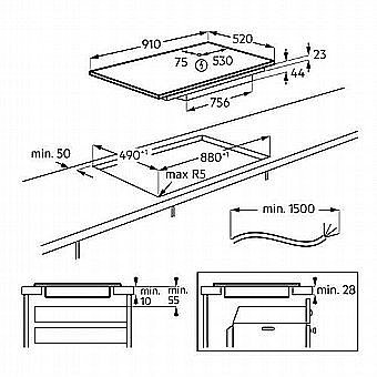 ‏כיריים אינדוקציה AEG NIK95N00FB