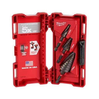 סט 3 מקדחים מדורגים לאימפקט SHOCKWAVE מבית MILWAUKEE