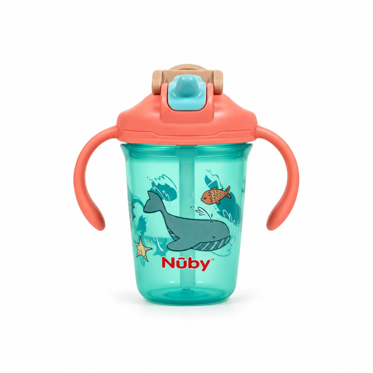 כוס אימון 2 ב-1 עם פייה וקשית ורוד Nuby