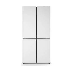מקרר 4 דלתות קו אפס 617 ליטר Frigidaire FQF675GWM Inverter זכוכית לבנה