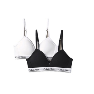 זוג חזיות CALVIN KLEIN מידות 8-16 לילדים בגוון שחור-לבן