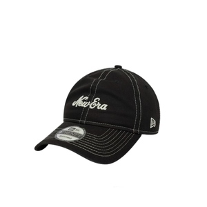 כובע NEW ERA בגוון שחור עם תפרים לבנים