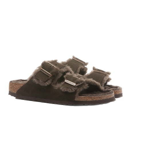 כפכף BIRKENSTOCK ARIZONA אפור מידות 37-41 לנשים בגוון חום פרוותי - מבט נוסף