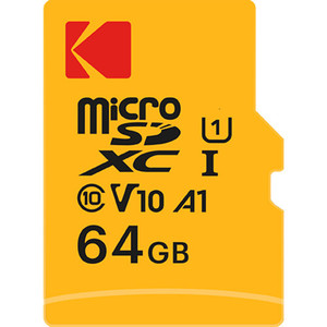 כרטיס זיכרון Kodak 64GB Premium Performance UHS-I microSDxC Memory Card with SD Adapter