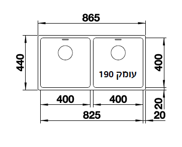 כיור דגם אנדאנו BLANCO  400/400-IF - יבואן רשמי!