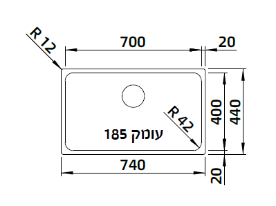 כיור דגם סוליס BLANCO 700-IF - יבואן רשמי!